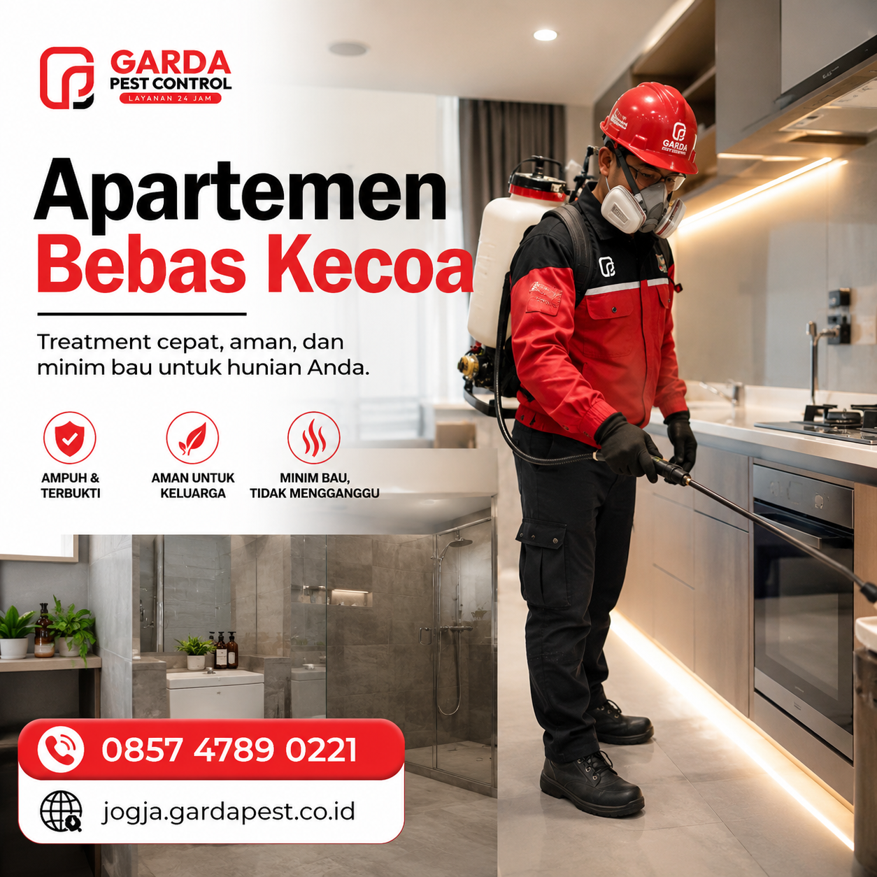 Jasa Pembasmi Kecoa Apartemen di  Jogja 